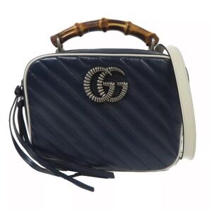 GUCCI Marmont Torchon Bamboo Camera Shoulder Bag NEW